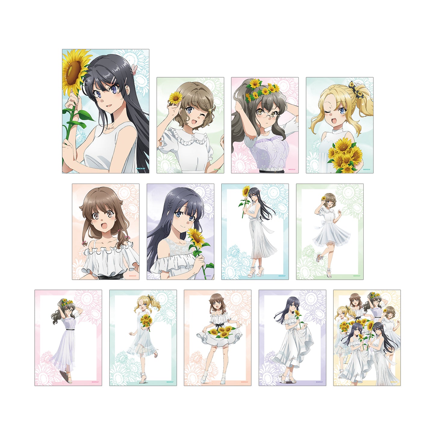 "Seishun Buta Yaro wa Bunny Girl-senpai no Yume wo Minai" Original Illustration Sunflower & White Dress Ver. Trading Bromide