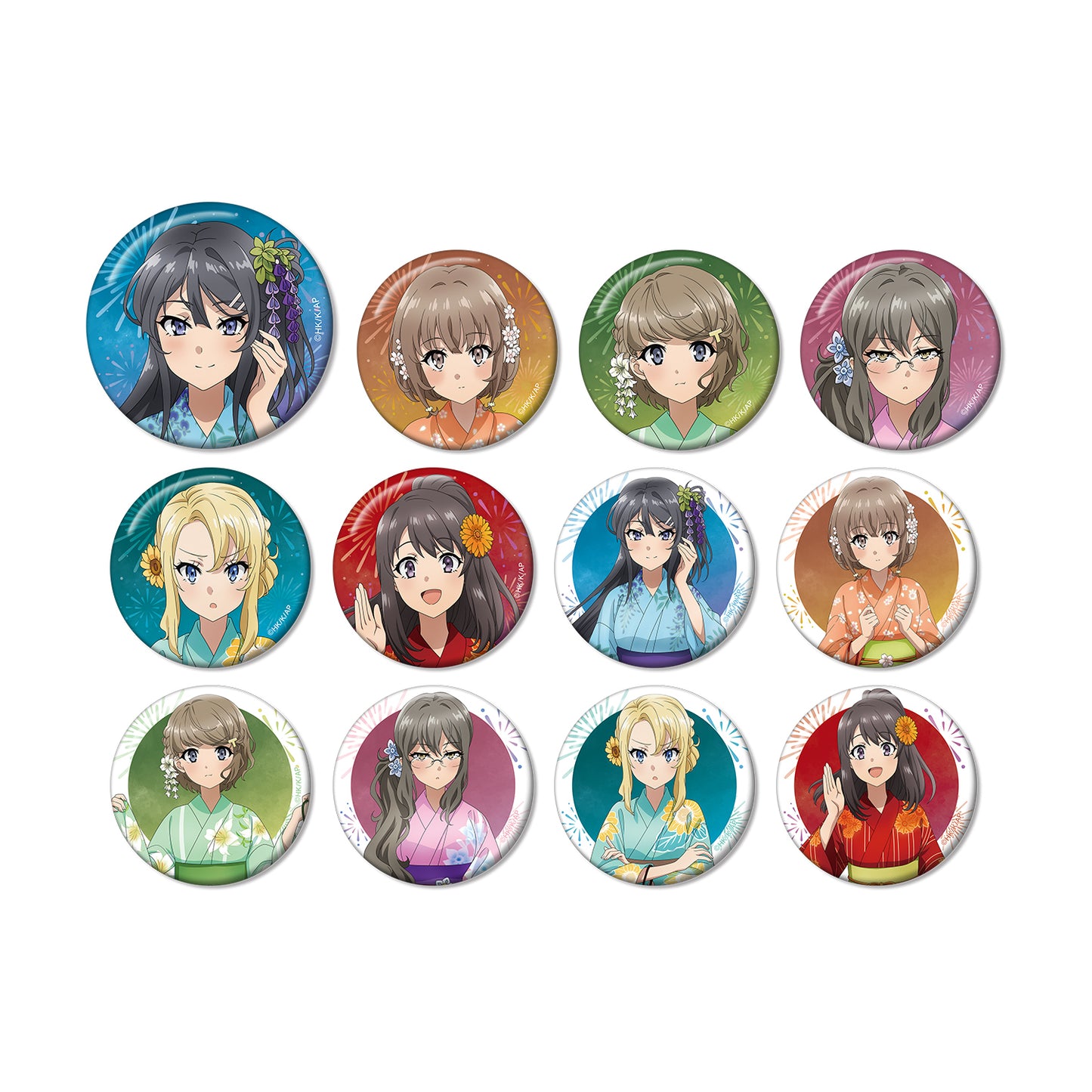 "Seishun Buta Yaro wa Odekake Sister no Yume wo Minai" Original Illustration Yukata Ver. Trading Can Badge