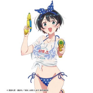 "Rent-A-Girlfriend" Original Illustration Sarashina Ruka Beach Date Ver. Big Silhouette T-shirt (Unisex S Size)