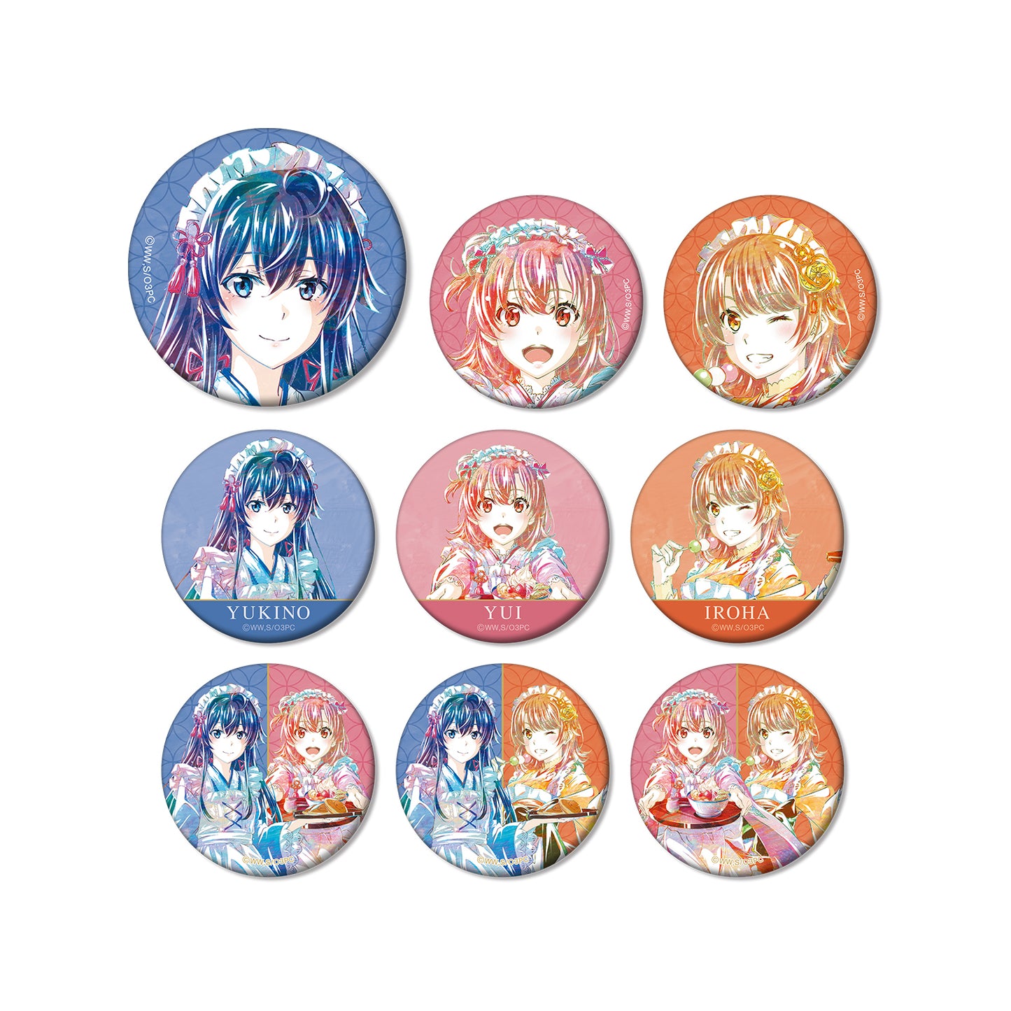 "Yahari Ore no Seishun Love-come wa Machigatteiru. Kan" Original Illustration Japanese Style Maid Costume Ver. Trading Ani-Art Matte Can Badge