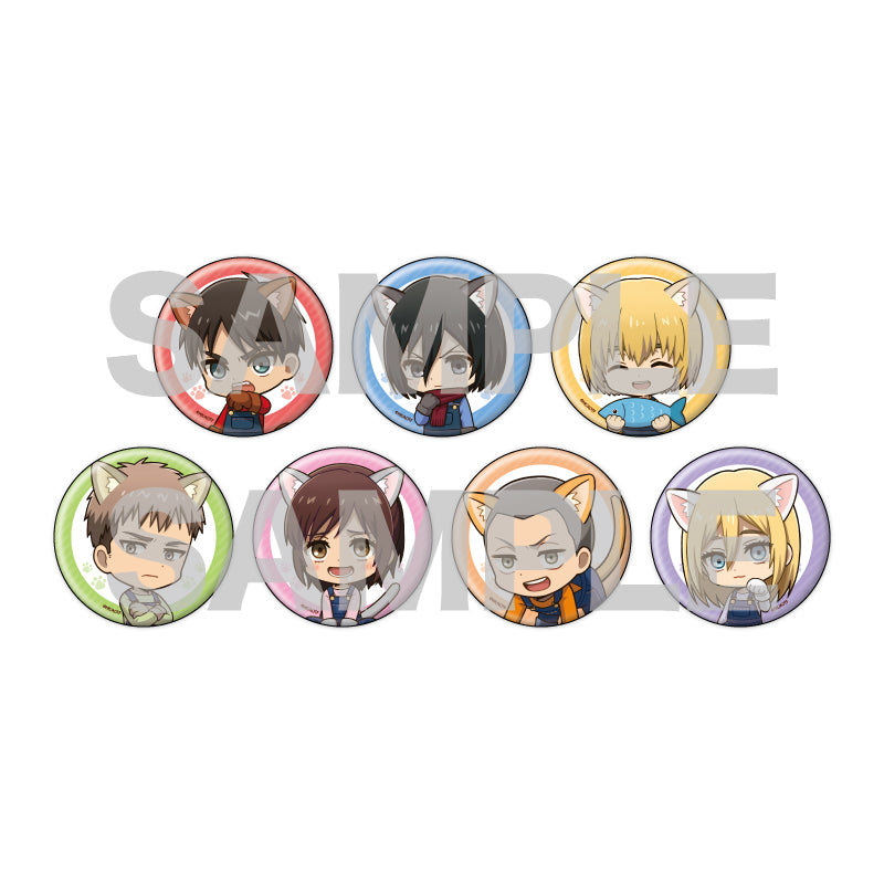 Can Badge "Attack on Titan" 50 Cat Ver. (Mini Character Illustration)