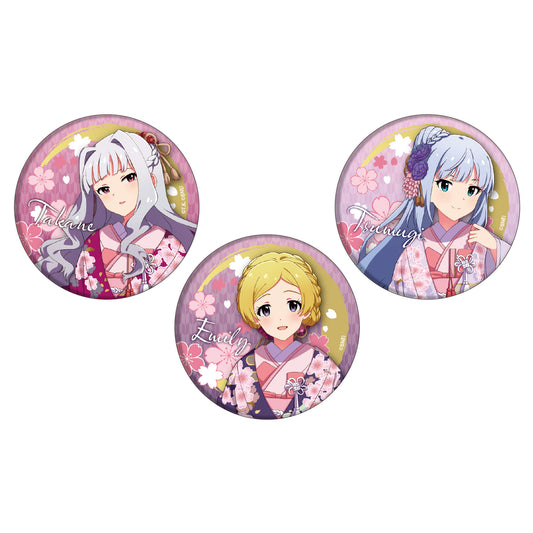 Can Badge 3 Set "The Idolmaster Million Live!" 02 Cherry Blossom Kimono Ver. (Original Illustration)