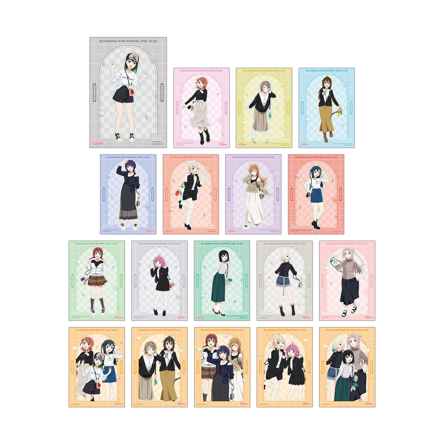 "Love Live! Nijigasaki Academy School Idol Club" Original Illustration Matching Coordinate Ver. Trading Bromide 2 Set