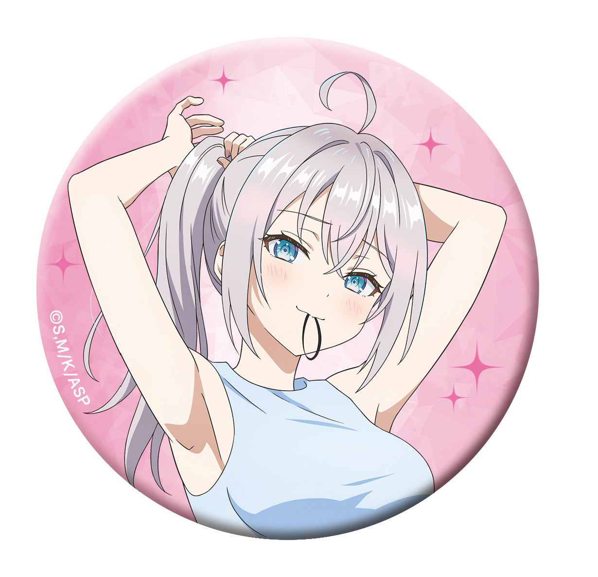 "Alya Sometimes Hides Her Feelings in Russian" Glitter Can Badges