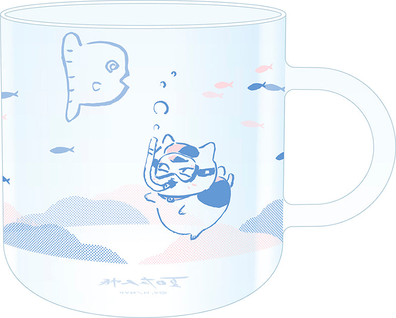 "Natsume Yujincho" Nyanko-sensei Heat-resistant Glass Mug Underwater