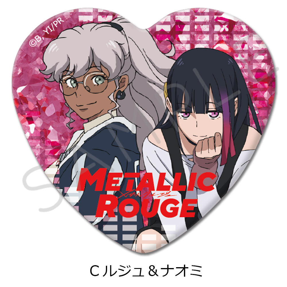 "Metallic Rouge" Heart Can Badge