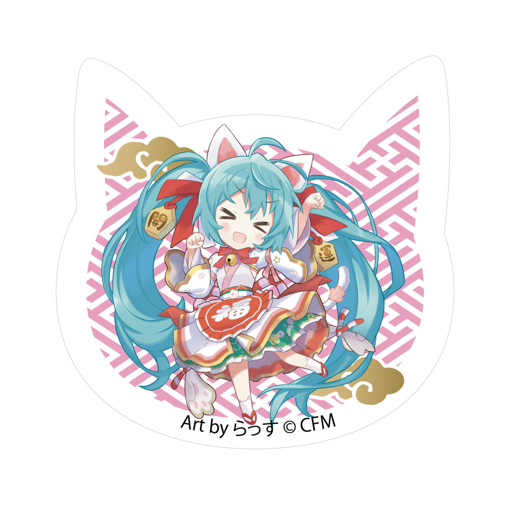 Hatsune Miku x Maneki-neko Cat Type Acrylic Magnet Art by Rassu