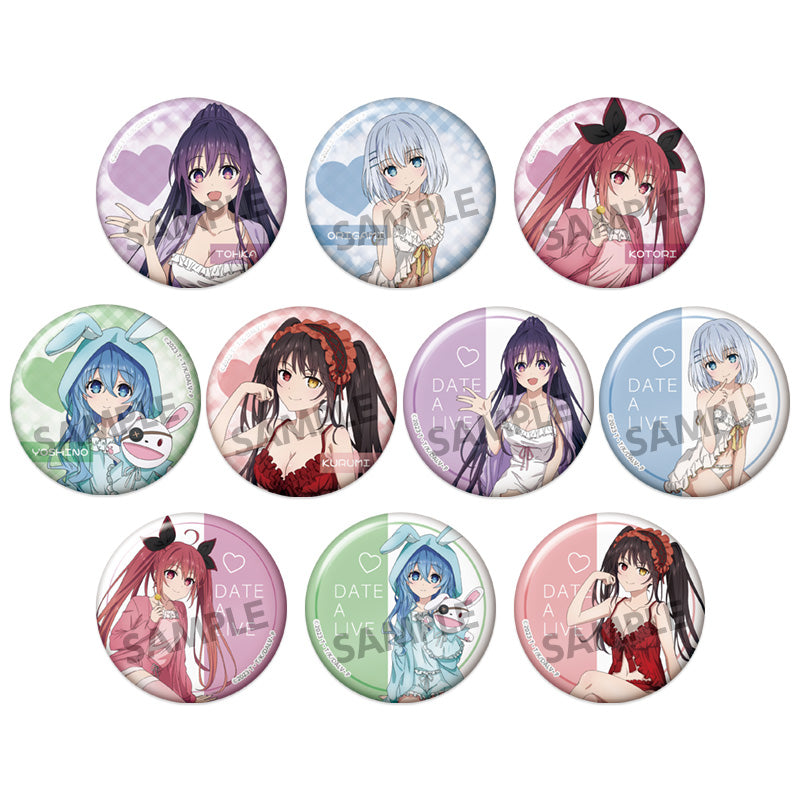 "Date A Live V" Original Illustration Trading Can Badge Nightwear Ver.