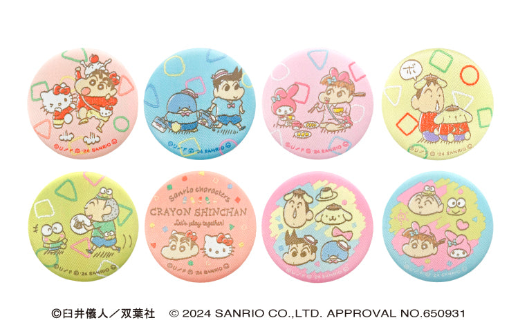 "Crayon Shin-chan" x Sanrio Characters Fabric Can Badge Collection