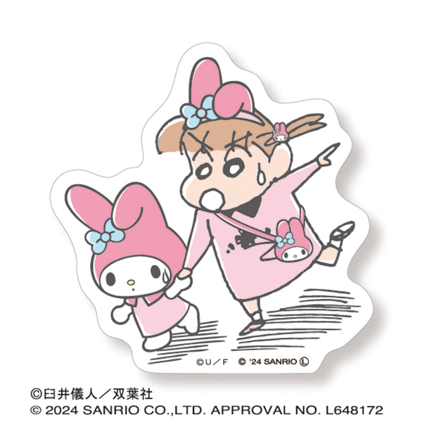 "Crayon Shin-chan" x Sanrio Characters Die-cut Sticker Mini