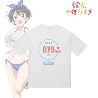 "Rent-A-Girlfriend" Original Illustration Sarashina Ruka Beach Date Ver. Big Silhouette T-shirt (Unisex S Size)