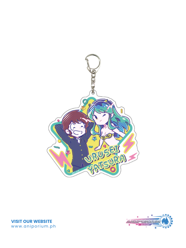 Deka Acrylic Key Chain "Urusei Yatsura" 01 Ataru & Lum (Candy Art Illustration)