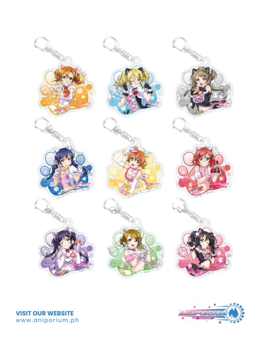 "Love Live! School Idol Festival" Trading Kirarin Acrylic Key Chain μ's Cat Twin Tail Ver.