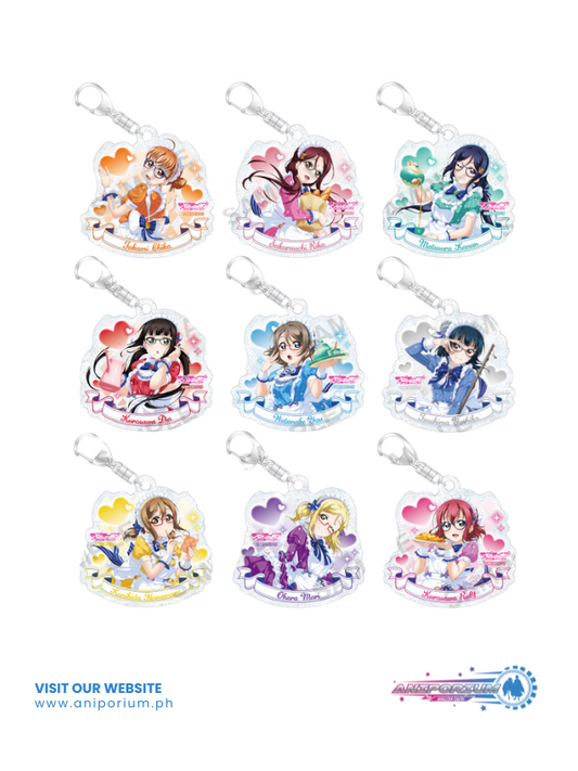 "Love Live! School Idol Festival" Trading Kirarin Acrylic Key Chain Aqours Maid in Residence Ver.