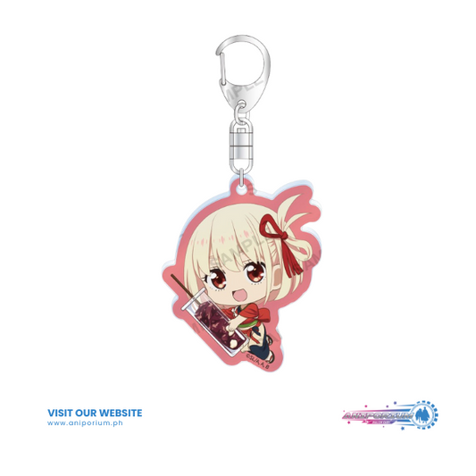 "Lycoris Recoil" Mugyu Mini Acrylic Key Chain Nishikigi Chisato Cafe LycoReco Ver.