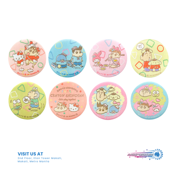 "Crayon Shin-chan" x Sanrio Characters Fabric Can Badge Collection