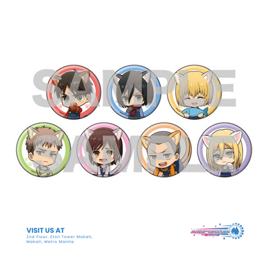 Can Badge "Attack on Titan" 50 Cat Ver. (Mini Character Illustration)