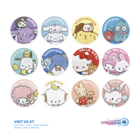 Sanrio Characters Trading Embroidery Can Badge Friends