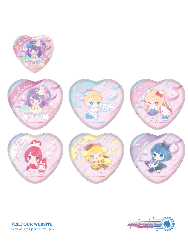 Hologram Heart "Oshi no Ko" x Sanrio Characters 01 Can Badge