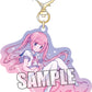 "Tokyo Midnight Girl" Heart Swivel Snap Hook Acrylic Key Chain