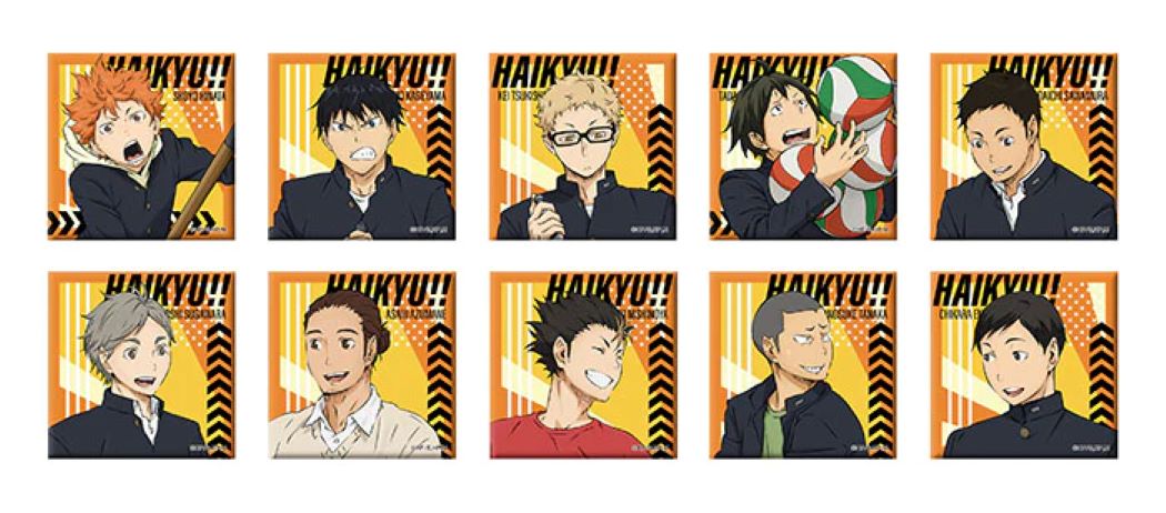 Haikyuu!! Square-type Character Pins Collection