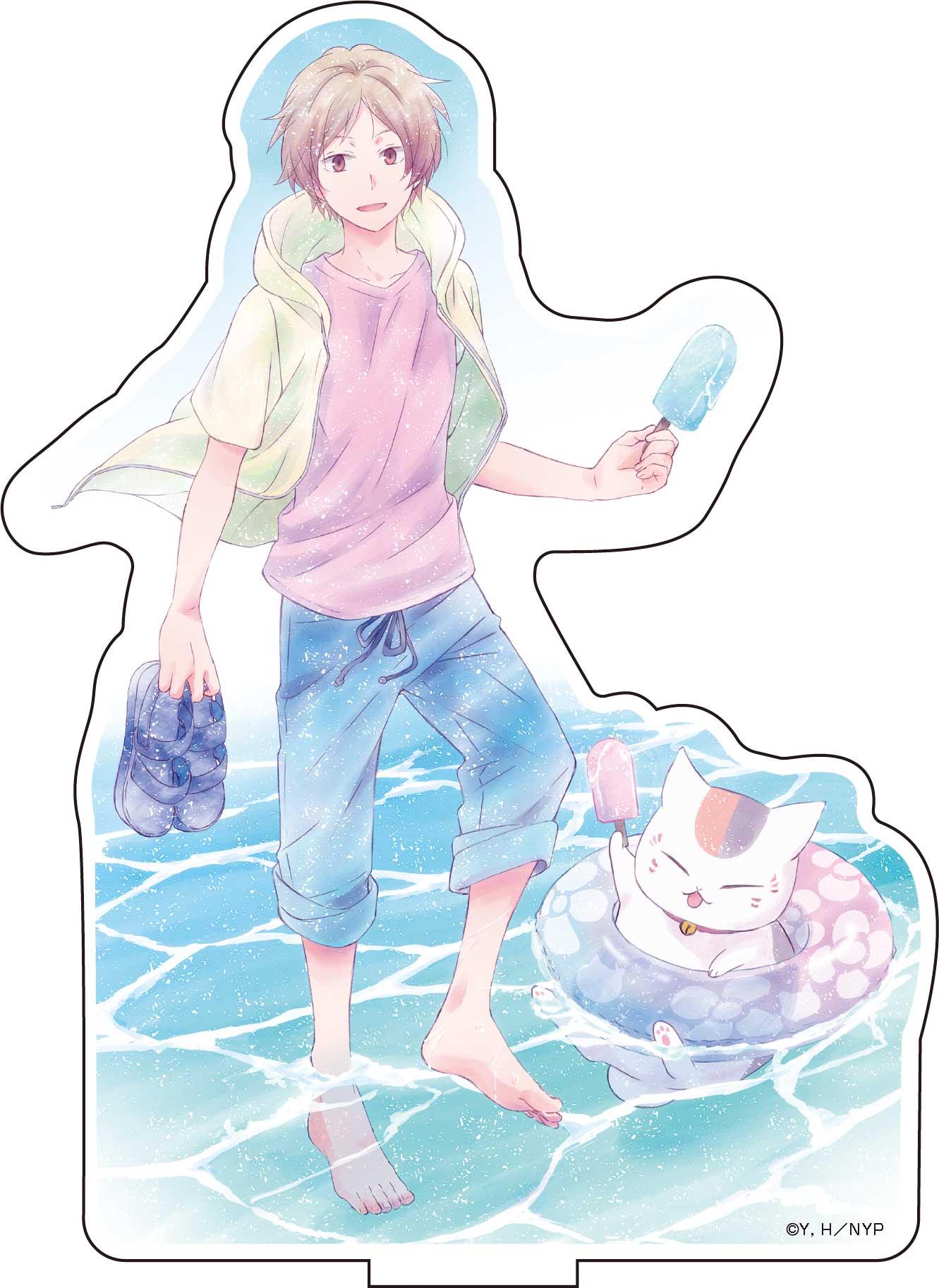 "Natsume Yujincho" Original Illustration Big Acrylic Stand Vol. 2 3 Natsume Takashi & Nyanko-sensei