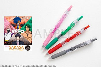 "SK8 the Infinity" SARASA Clip Color Ballpoint Pen 4 Set Cherry blossom & Joe & Adam & Kikuchi Tadashi