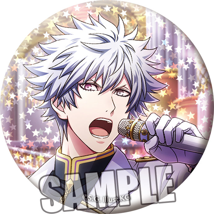 "Uta no Prince-sama Shining Live" Trading Star Hologram Can Badge White Flames, Black Storms Another Shot Ver.